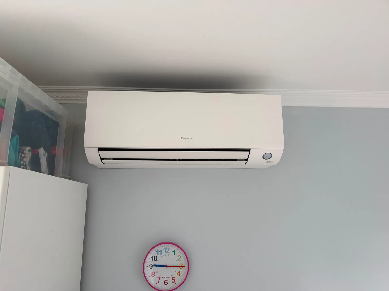 Daikin wall-mounted AC unit in a lounge